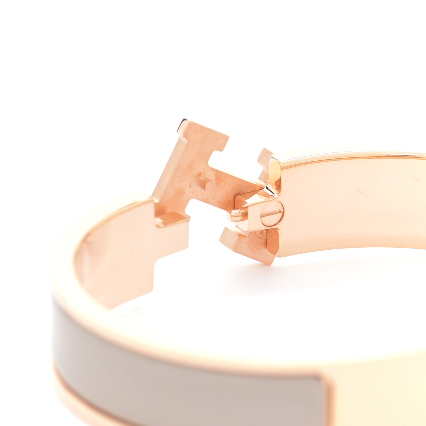 Enamel Narrow Clic Clac H Bracelet PM Marron Glace