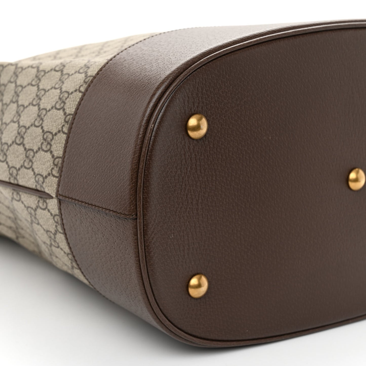 GG Supreme Monogram Textured Dollar Calfskin Web Savoy Duffle Bag Beige Ebony