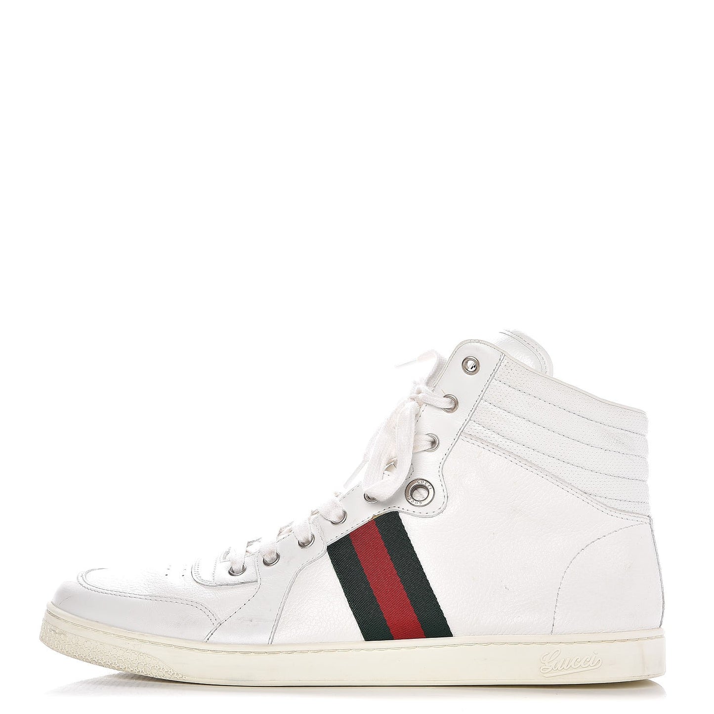 Calfskin Web Mens Coda High Top Sneakers 11.5 White