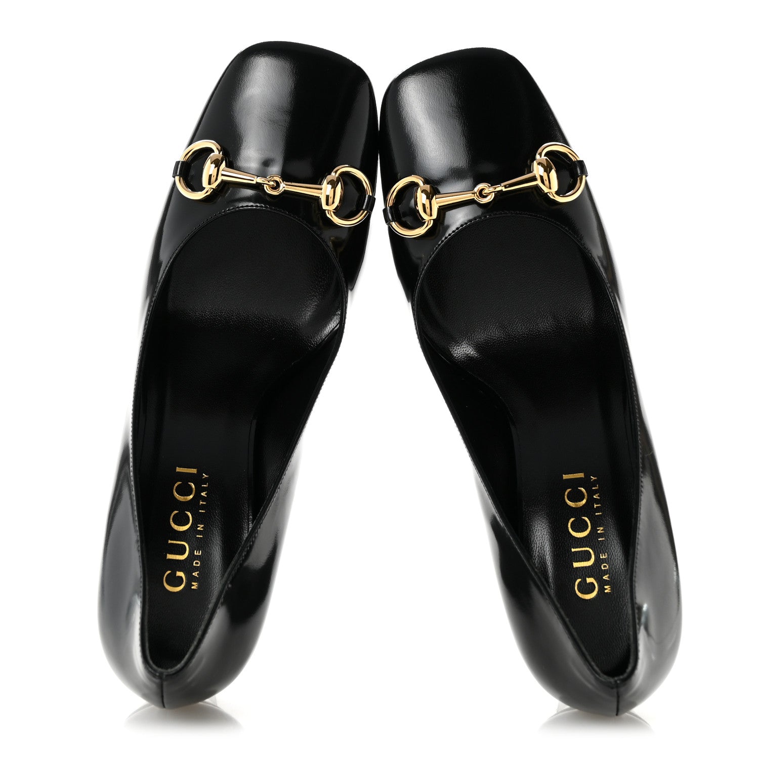 Gucci Shiny Calfskin Horsebit Signora 85mm Pumps 39 Black 2 of 10