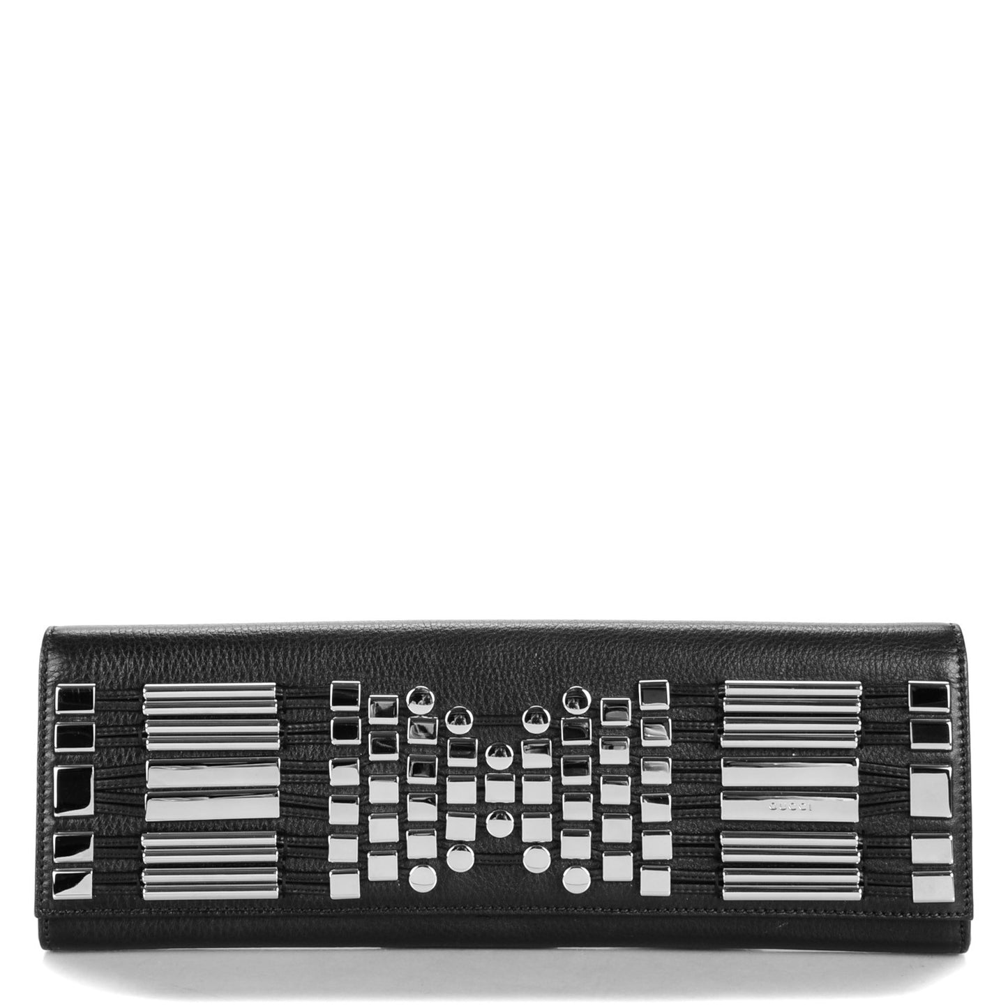 Calfskin Studded Sigrid Evening Clutch Black