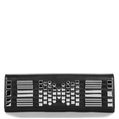 Gucci Calfskin Studded Sigrid Evening Clutch Black 1 of 7