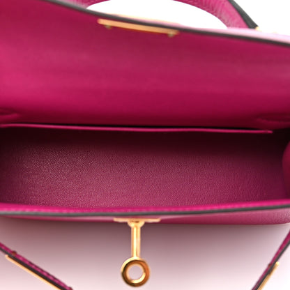 Hermes Chevre Mysore Mini Kelly Sellier 20 Rose Pourpre 5 of 7