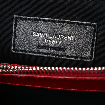 Saint Laurent Calfskin Y Quilted Monogram Medium Loulou Chain Satchel Rouge Eros 6 of 11