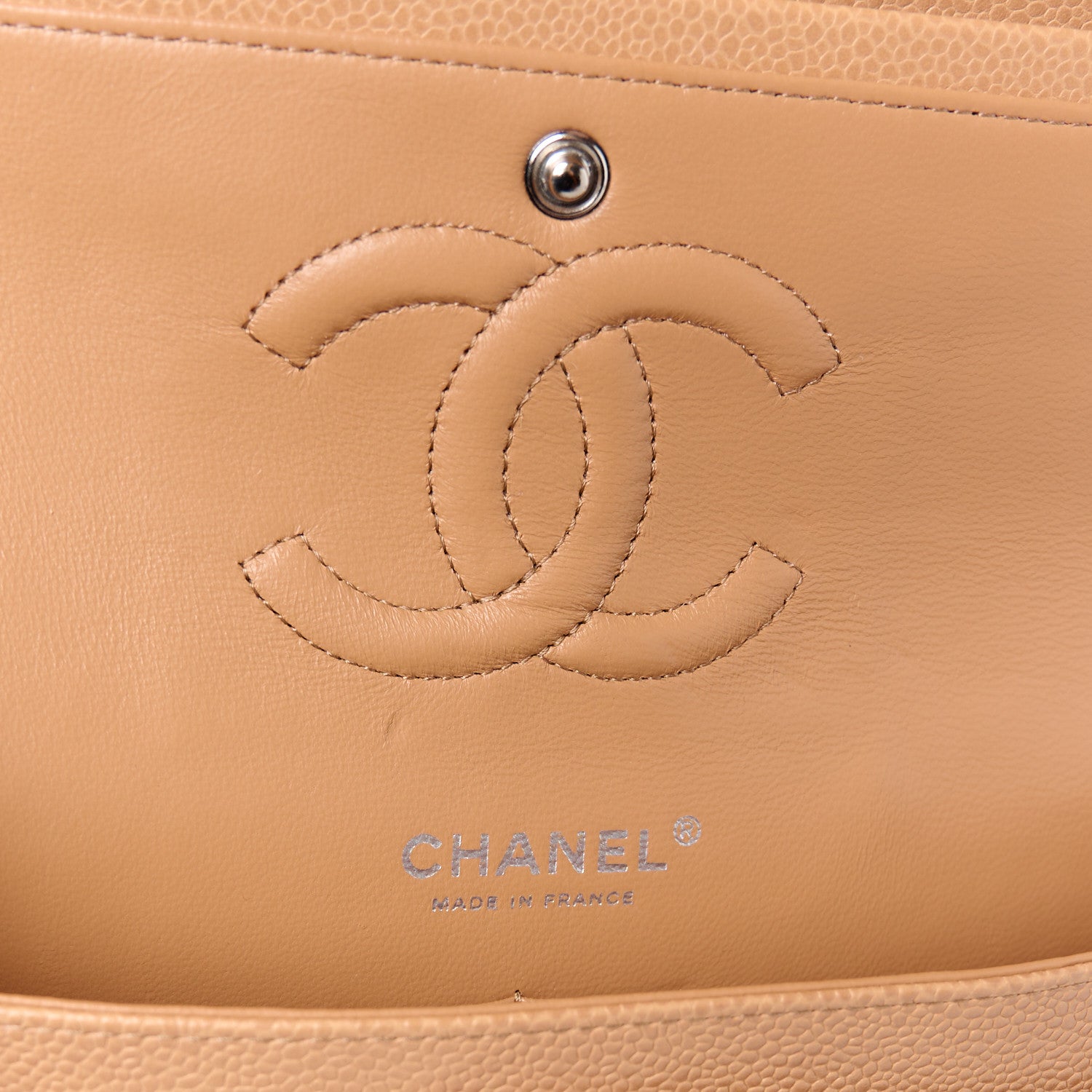 Chanel Caviar Quilted Medium Double Flap Beige 6 of 11