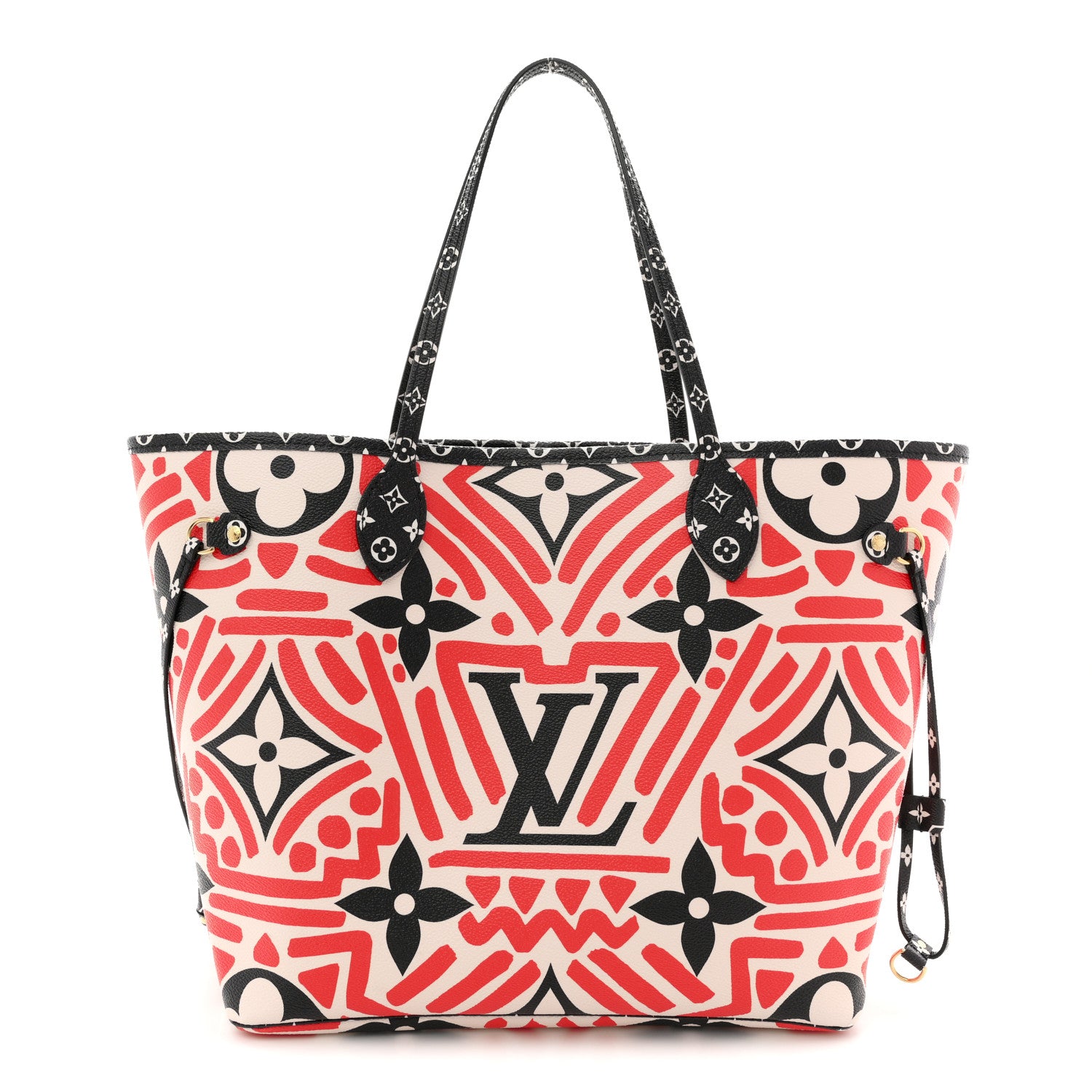 Louis Vuitton Monogram Giant Crafty Neverfull MM Creme Rouge Black 1 of 10