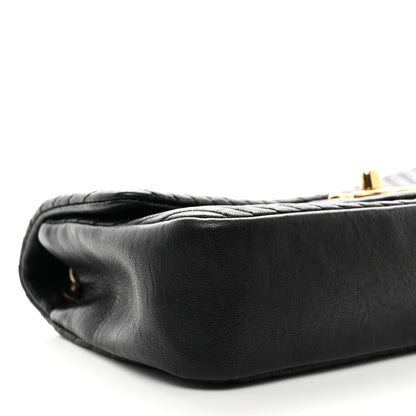 Chanel Calfskin Surpique Chevron Flap Black 9 of 11