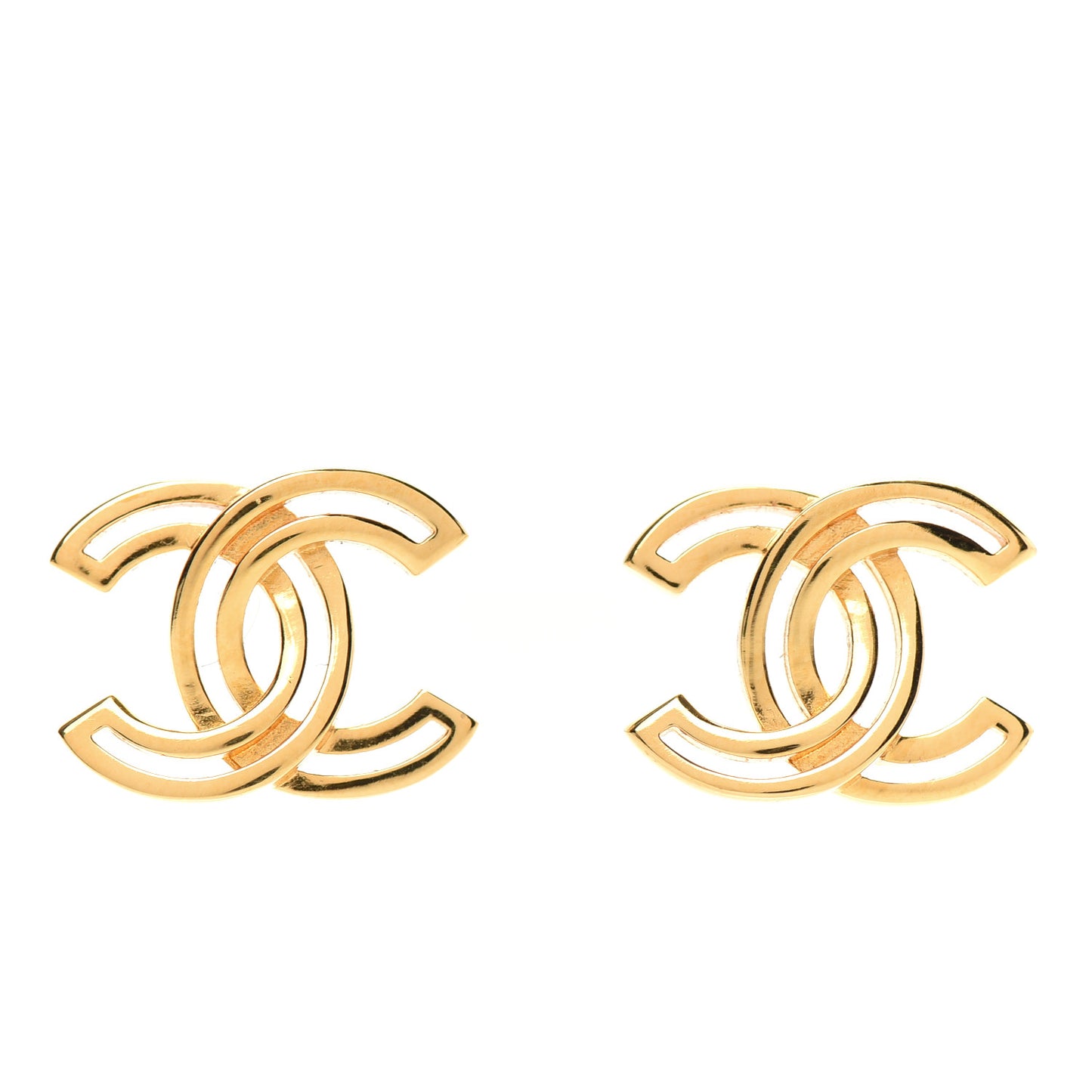 Metal Obazine CC Earrings Gold