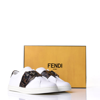 Fendi Vitello FF Embossed Womens Slip On Sneakers 38 Ultra White Maya Black 11 of 11