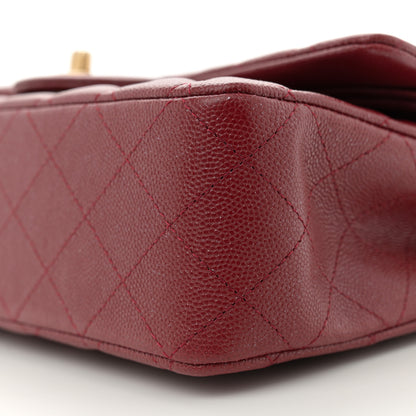 Chanel Iridescent Caviar Quilted Medium Double Flap Red 10 of 11