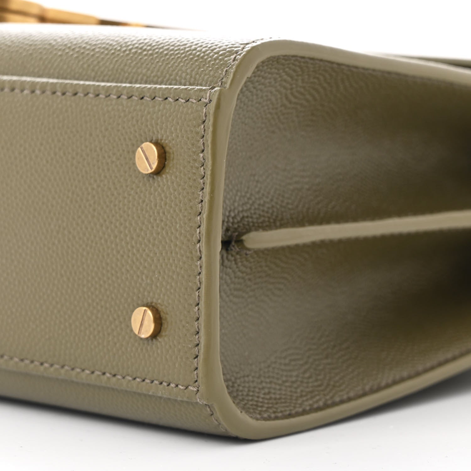 Saint Laurent Grain de Poudre Mini Classic Monogram Cassandra Top Handle Olive 11 of 11