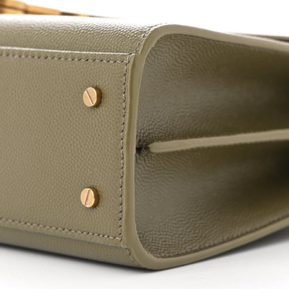 Saint Laurent Grain de Poudre Mini Classic Monogram Cassandra Top Handle Olive 11 of 11