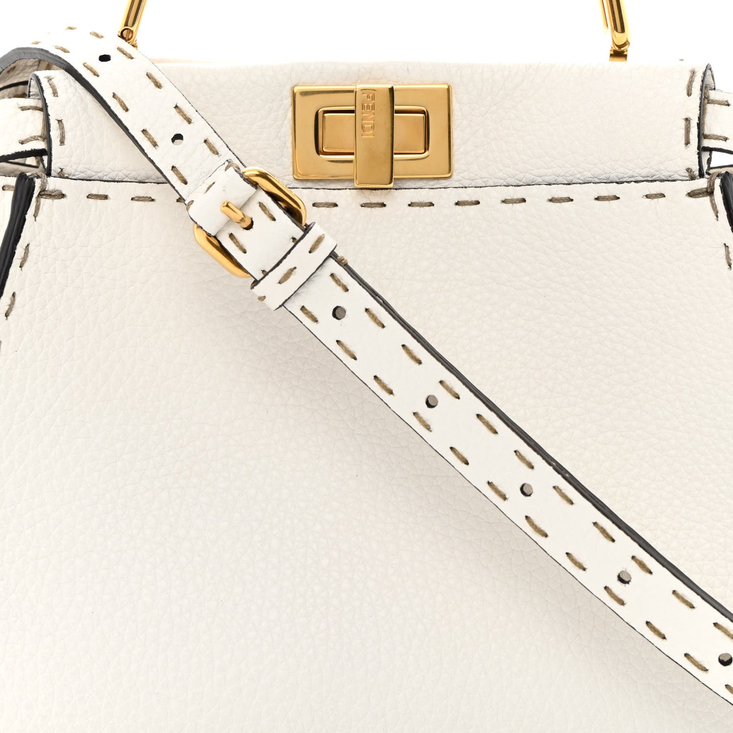 Cuoio Romano Selleria Mini Peekaboo Iconic Satchel White