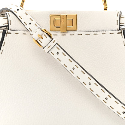 Fendi Cuoio Romano Selleria Mini Peekaboo Iconic Satchel White 9 of 14