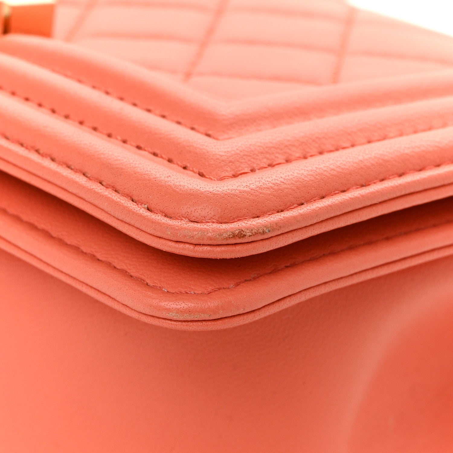 Chanel Lambskin Quilted Small Boy Flap Orange 11 of 11