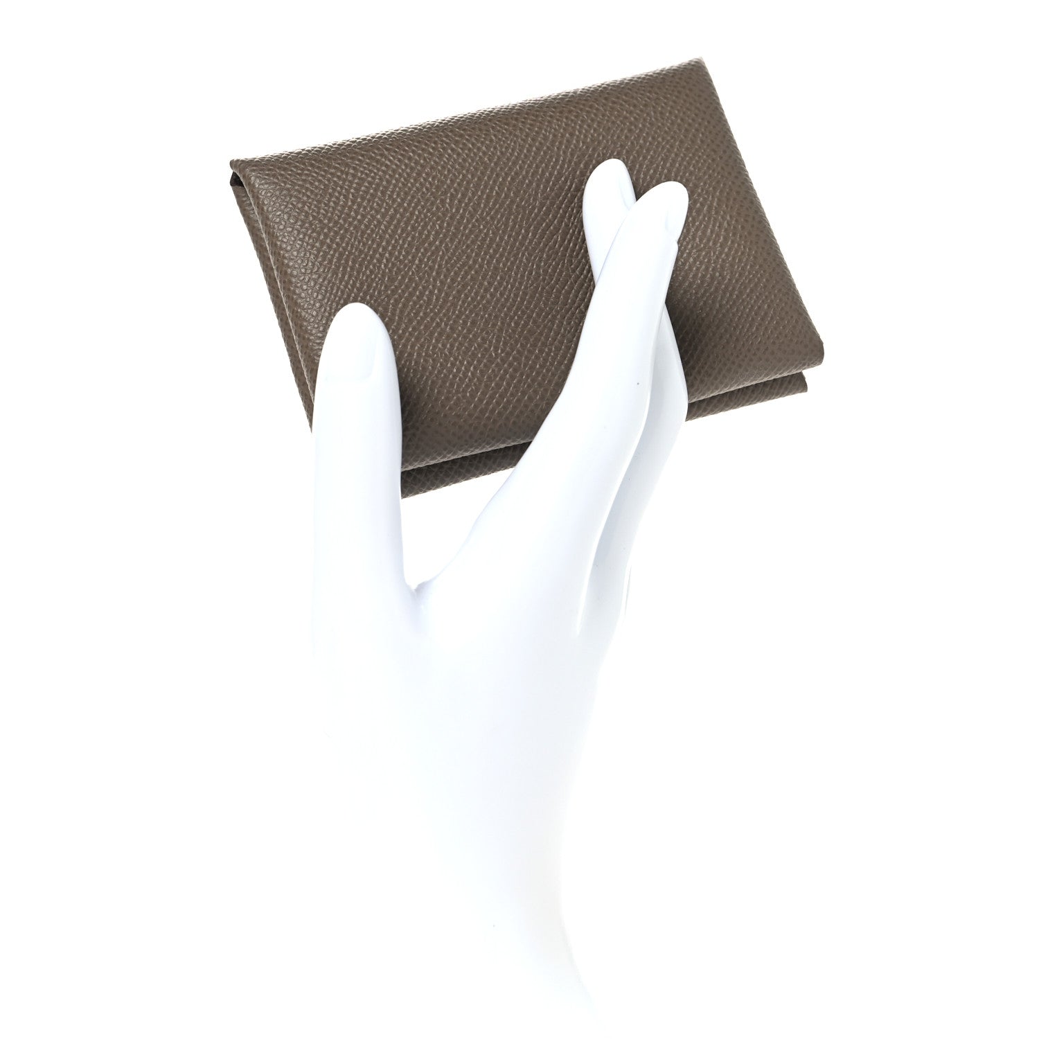 Hermes Epsom Calvi Duo Card Case Etoupe 2 of 7