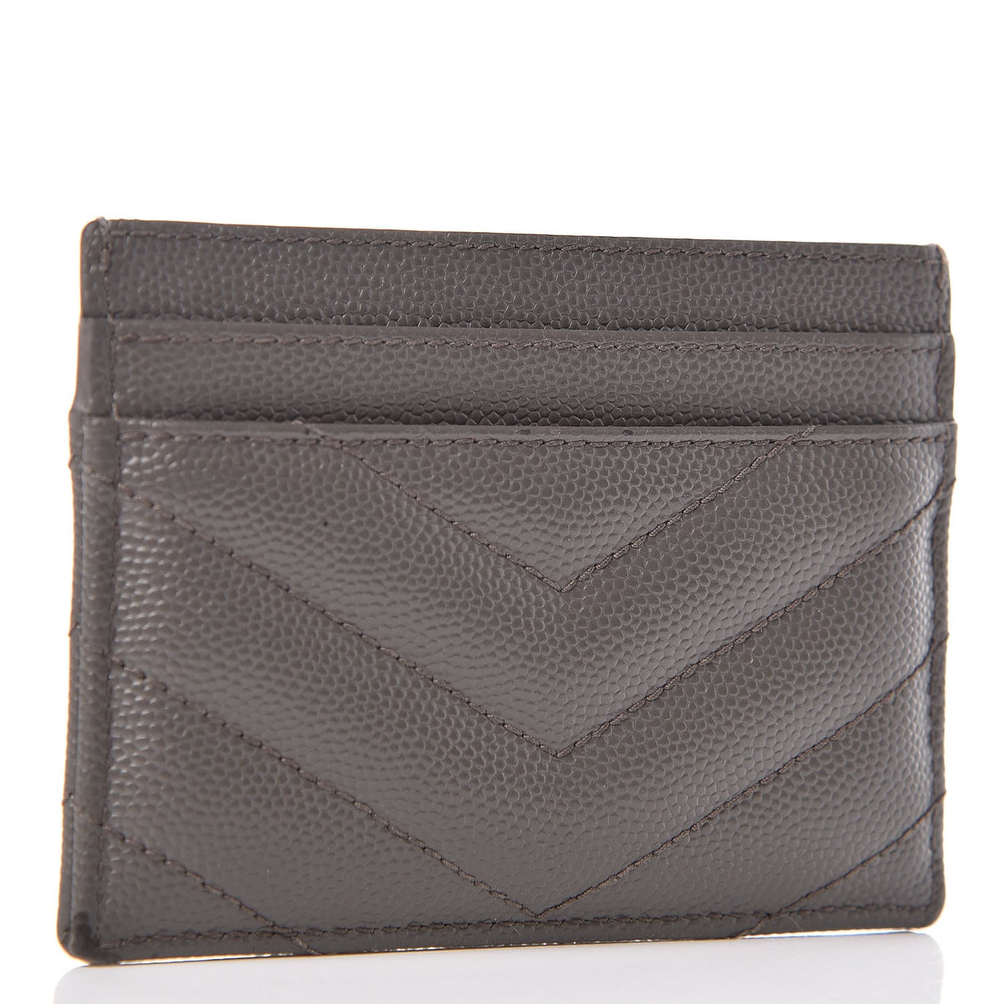 Grain De Poudre Matelasse Chevron Monogram Credit Card Case Dark Anthracite
