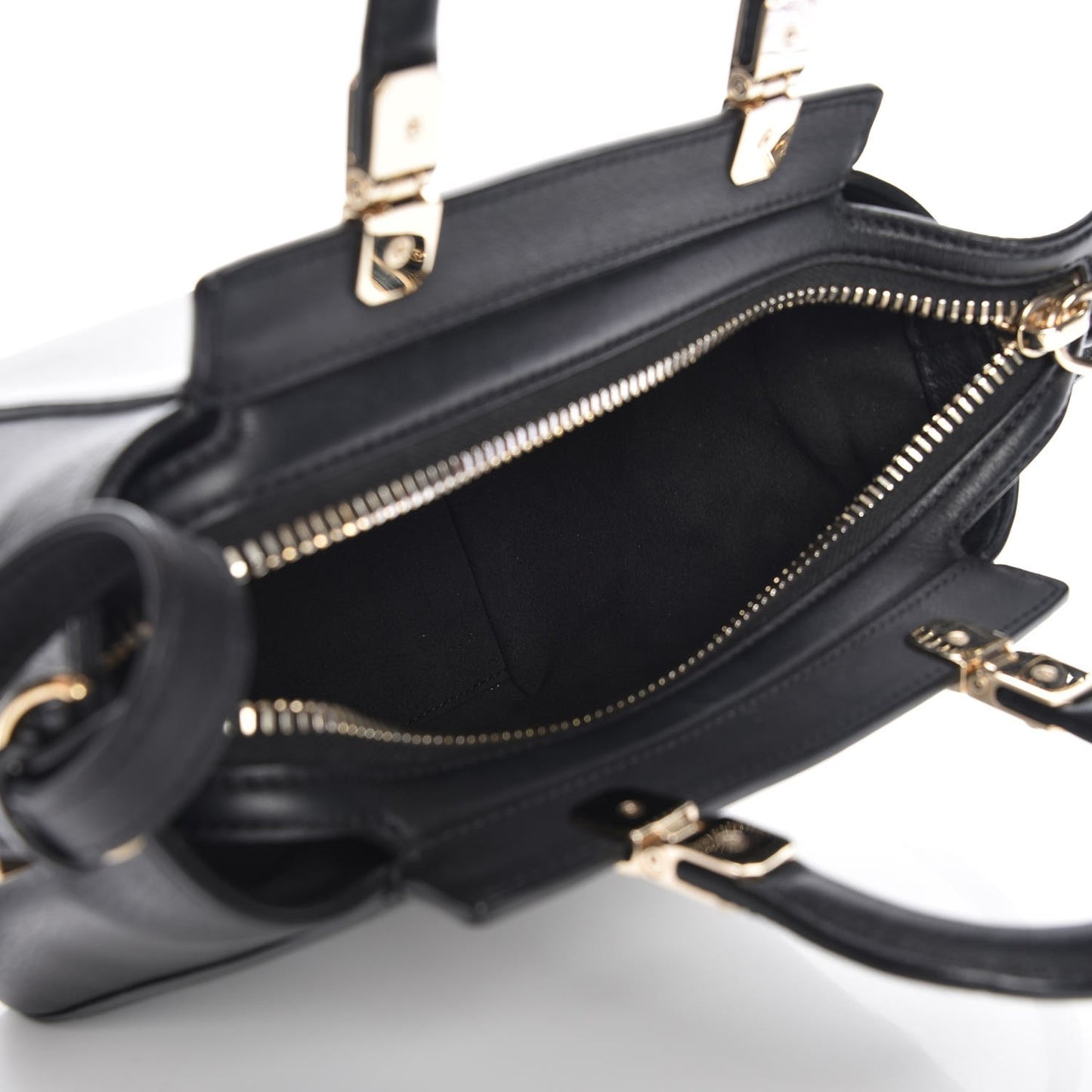 Calfskin Mini HDG Top Handle Crossbody Bag Black