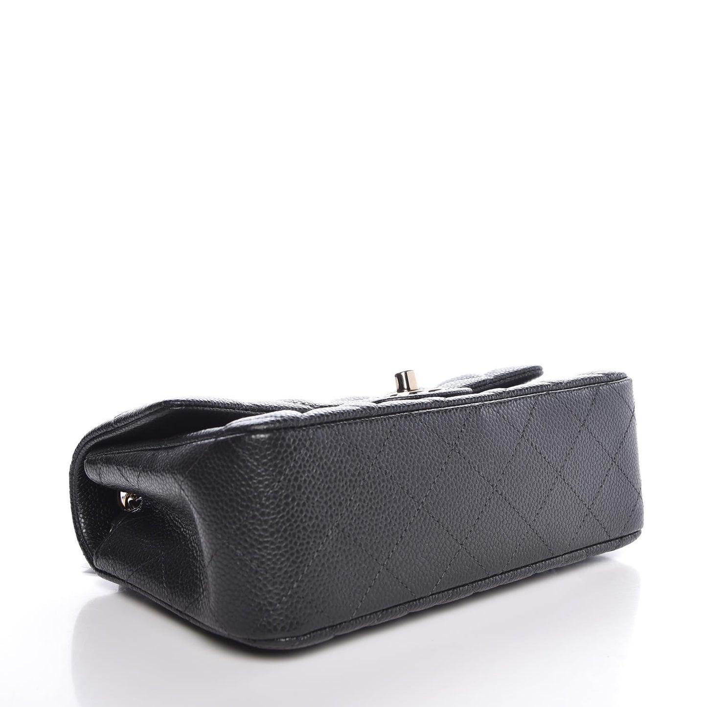Caviar Quilted Mini Rectangular Flap Dark Charcoal