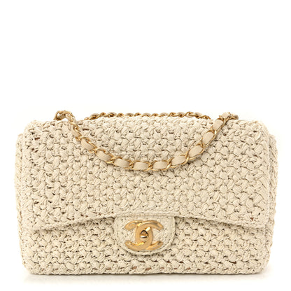 Chanel Raffia Crochet Paris Greece Medium Flap Bag Beige 1 of 10