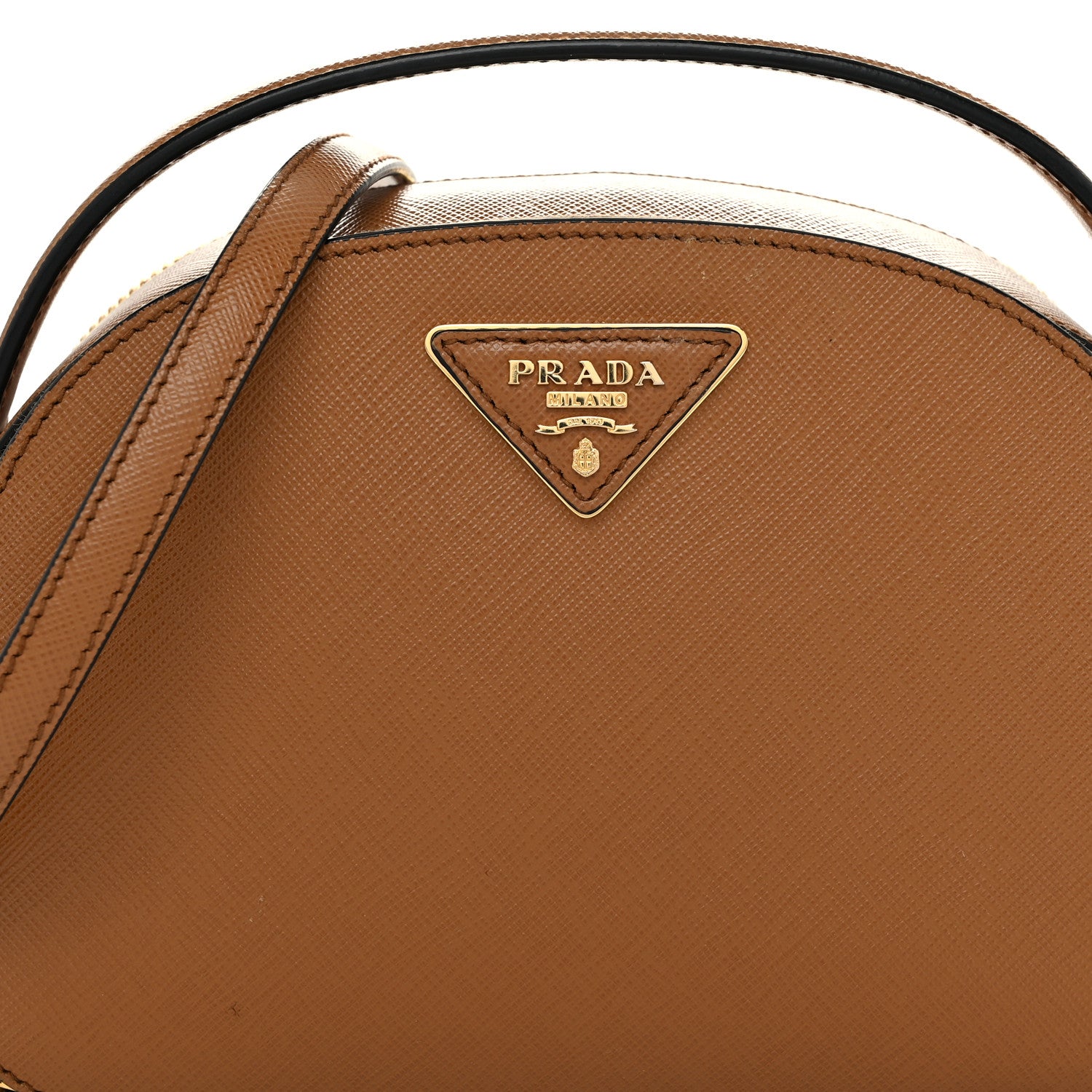 Prada Saffiano Lux Odette Crossbody Caramel 9 of 12