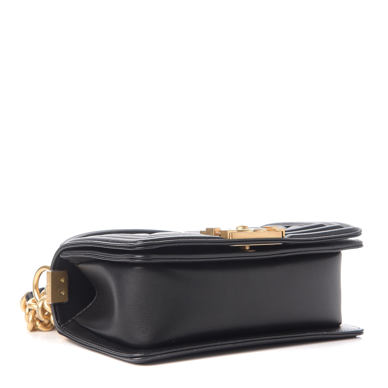 Chanel Calfskin Quilted Small Boy Top Handle Flap Black 5 of 11