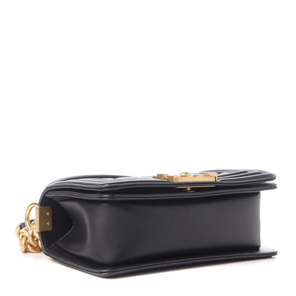 Chanel Calfskin Quilted Small Boy Top Handle Flap Black 5 of 11