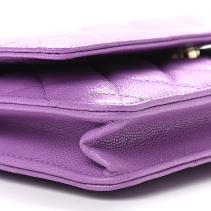 Chanel Caviar Quilted Wallet On Chain WOC Purple 10 of 12