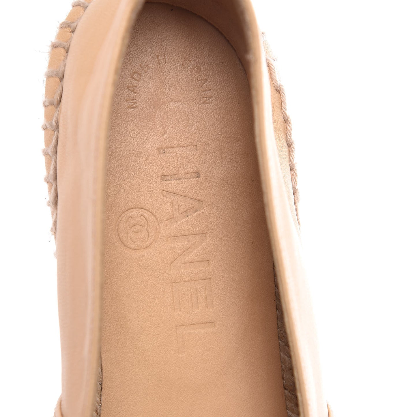 Lambskin CC Espadrilles 36 Beige Black