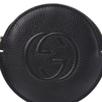 Gucci Pebbled Calfskin Round Coin Purse Black 7 of 8