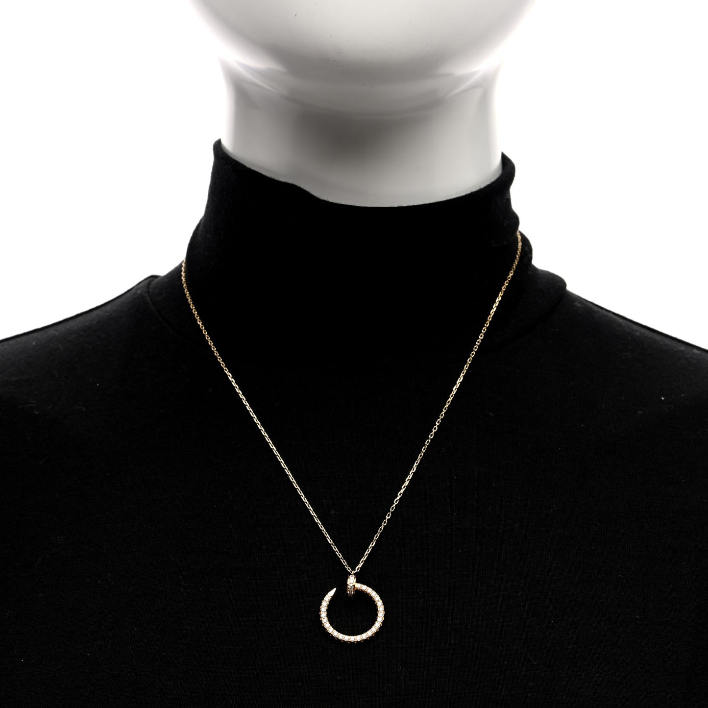 18K Yellow Gold Diamond Juste Un Clou Paved Pendant Necklace