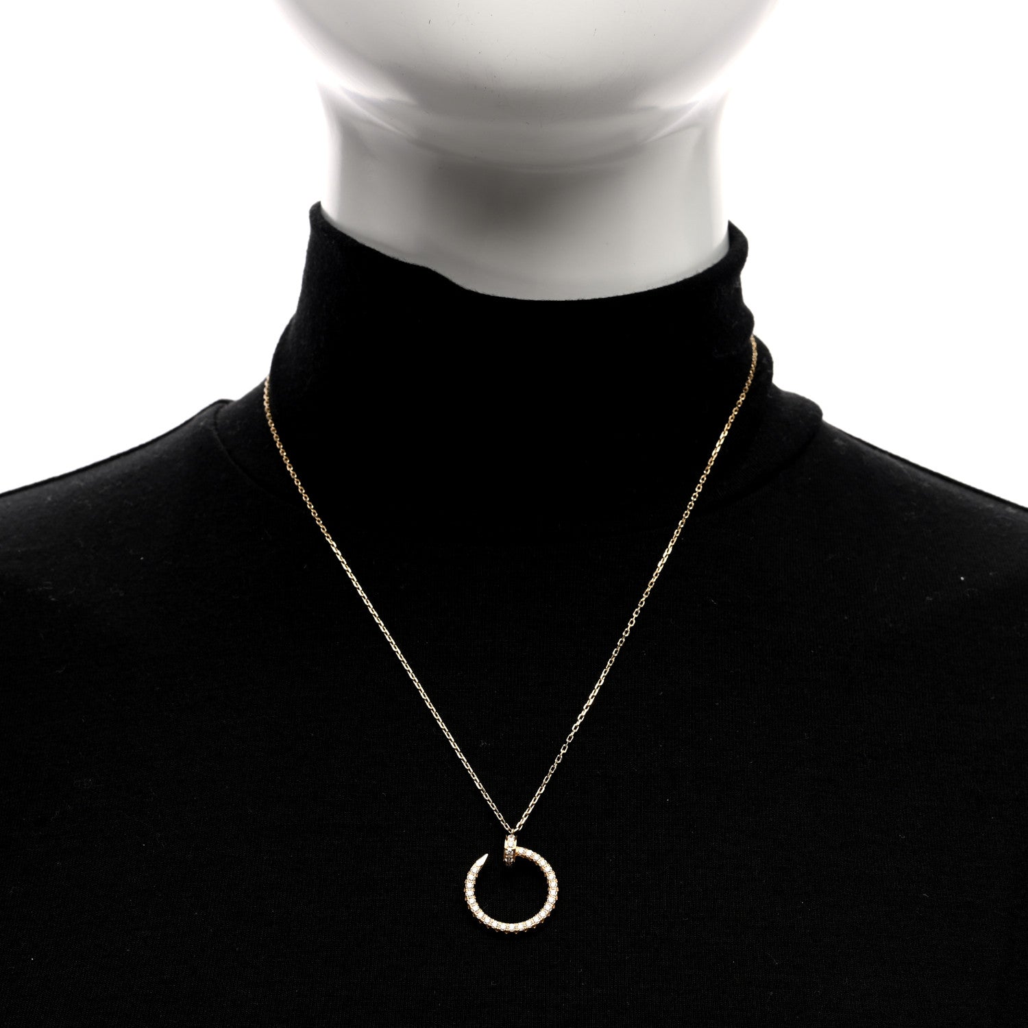 Cartier 18K Yellow Gold Diamond Juste Un Clou Paved Pendant Necklace 3 of 5