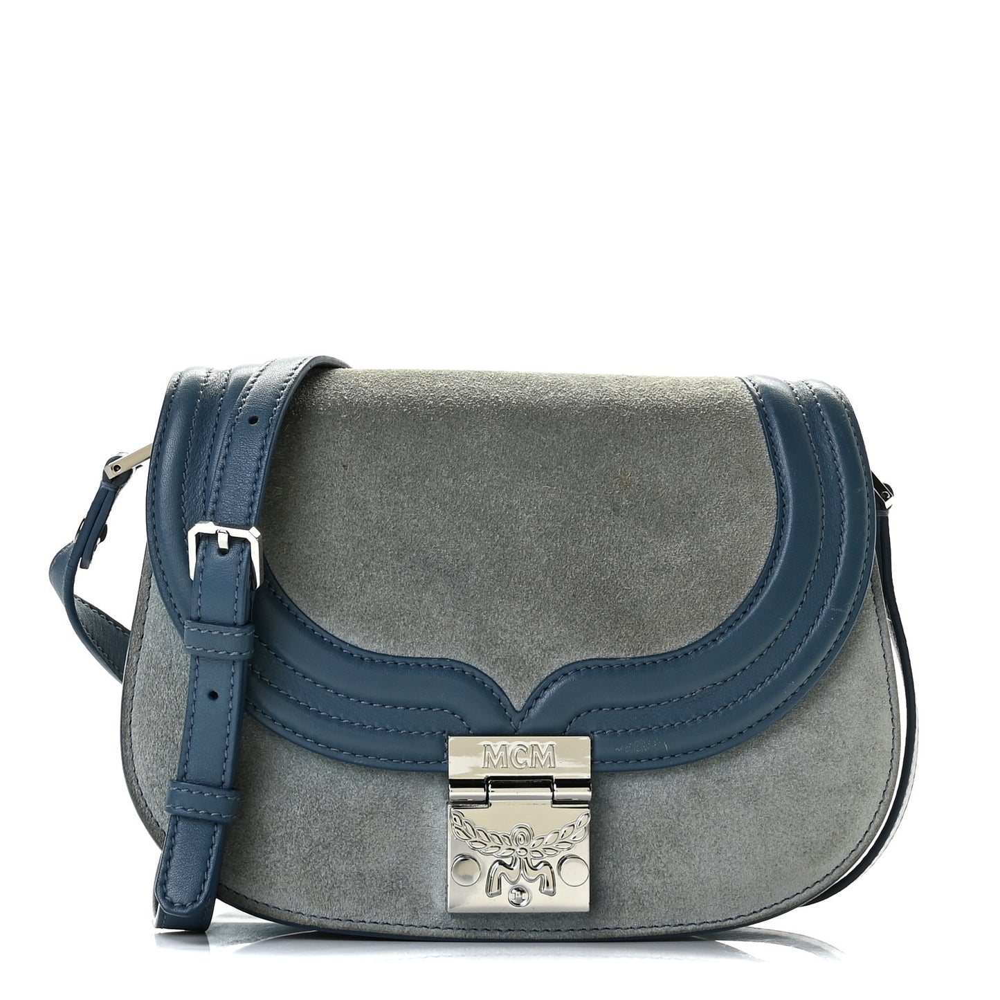 Suede Calfskin Trisha Small Shoulder Bag Blue