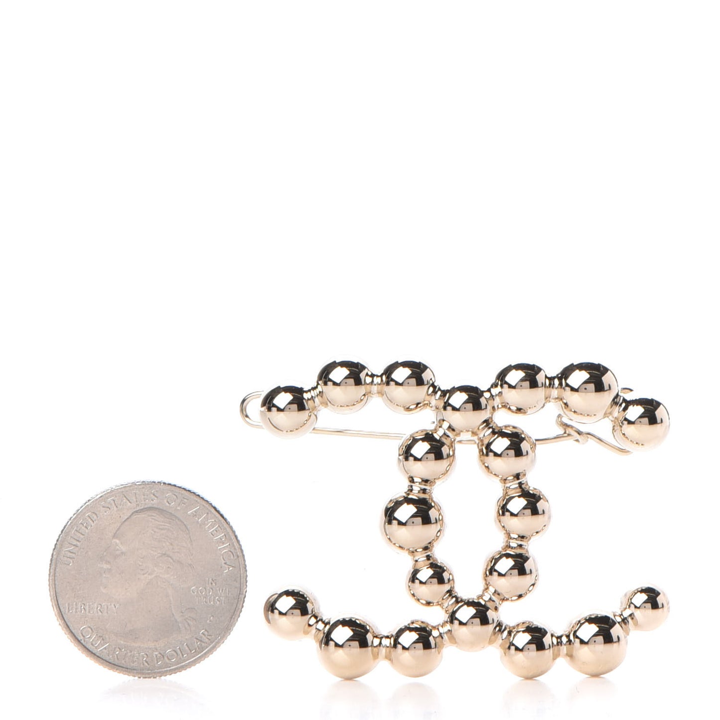 Metal Beaded CC Hair Clip Gold