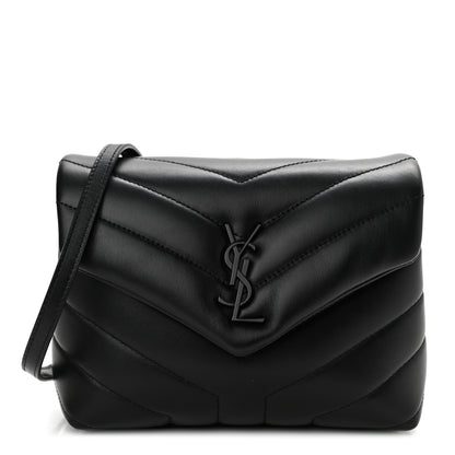 Saint Laurent Calfskin Y Quilted Monogram Toy Loulou Crossbody Bag Black 1 of 13