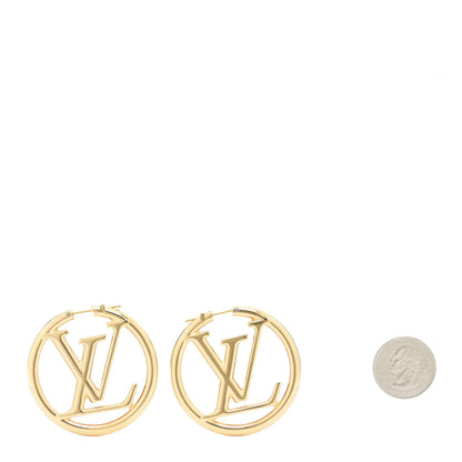 Louis Vuitton Metal Louise Hoop Earrings Gold 2 of 5