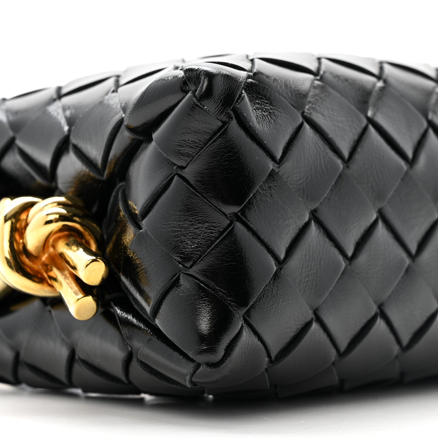 Nappa Intrecciato Metallic Knot Mini Loop Camera Bag Black