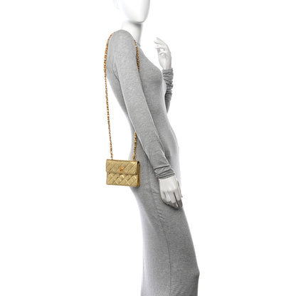 Chanel Metallic Lambskin Quilted Mini Flap Gold 2 of 12