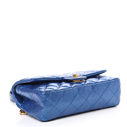 Chanel Metallic Aged Calfskin Quilted 2.55 Reissue Flap Belt Bag Blue 3 of 10