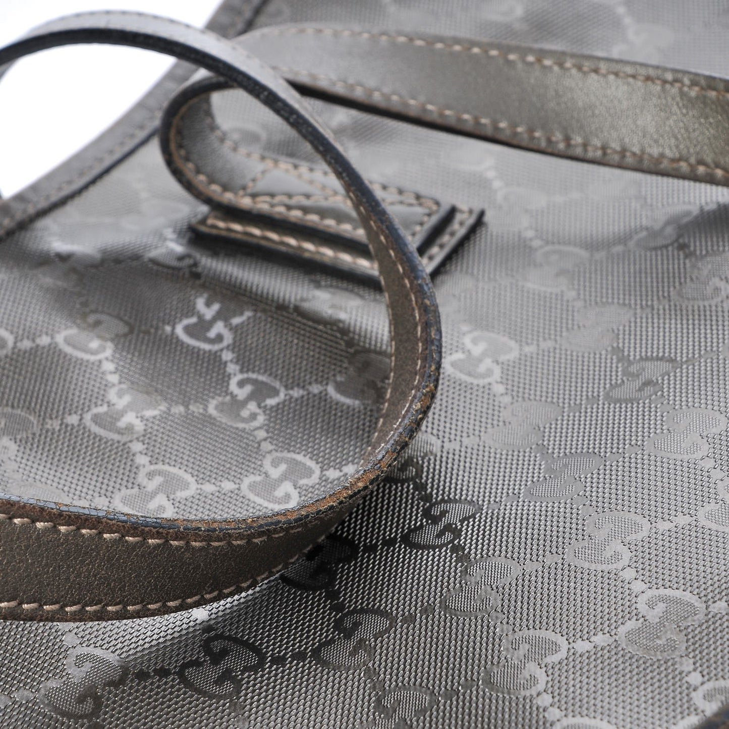 Imprime Monogram Medium Zippered Shopping Tote Pewter