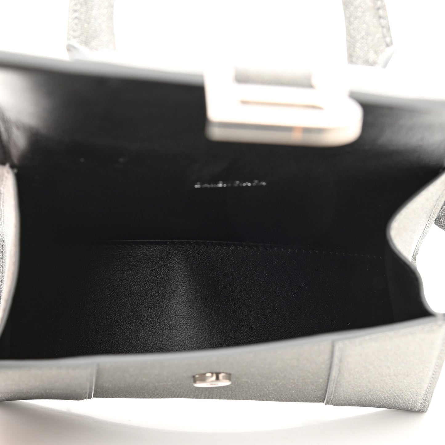 Glitter Fabric Hourglass Top Handle Bag XS Grey