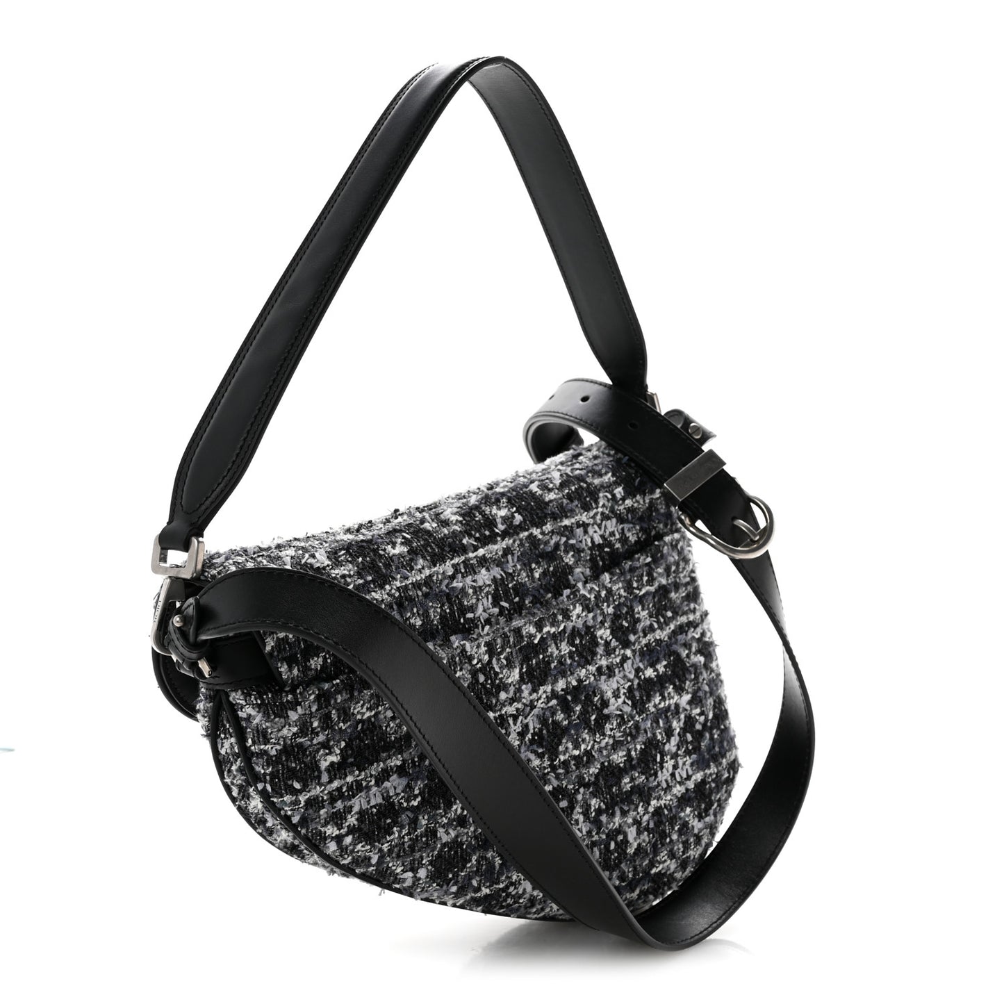 Tweed Saddle Bag Black Silver