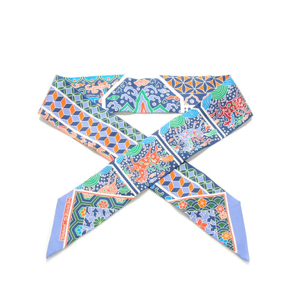 Hermes Silk Collections Imperiales Twilly Lavande Bleu Orange 1 of 5