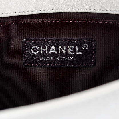 Chanel Crumpled Lambskin Small Studded Boy Flap White 5 of 13