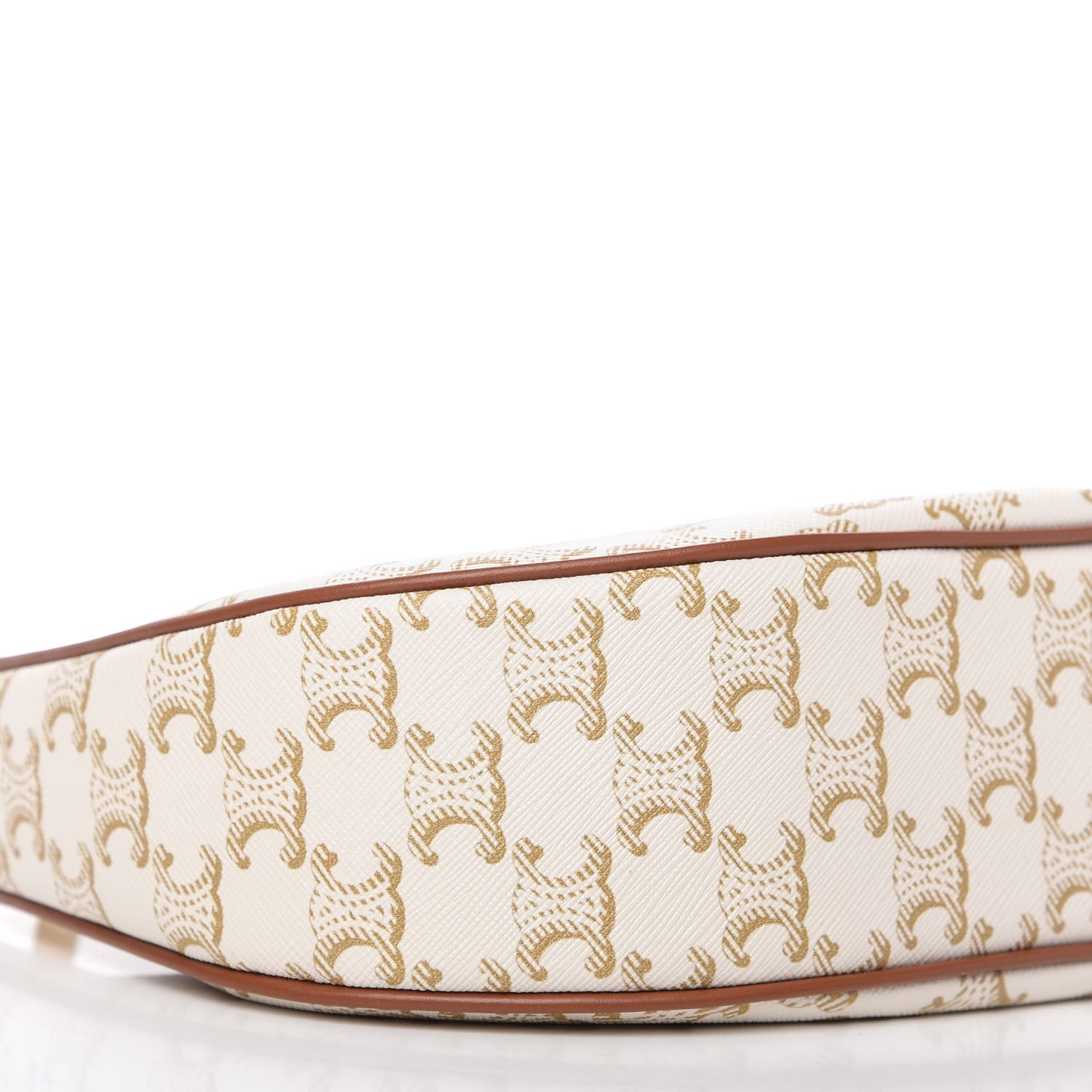 Canvas Calfskin Ava Triomphe Shoulder Bag White