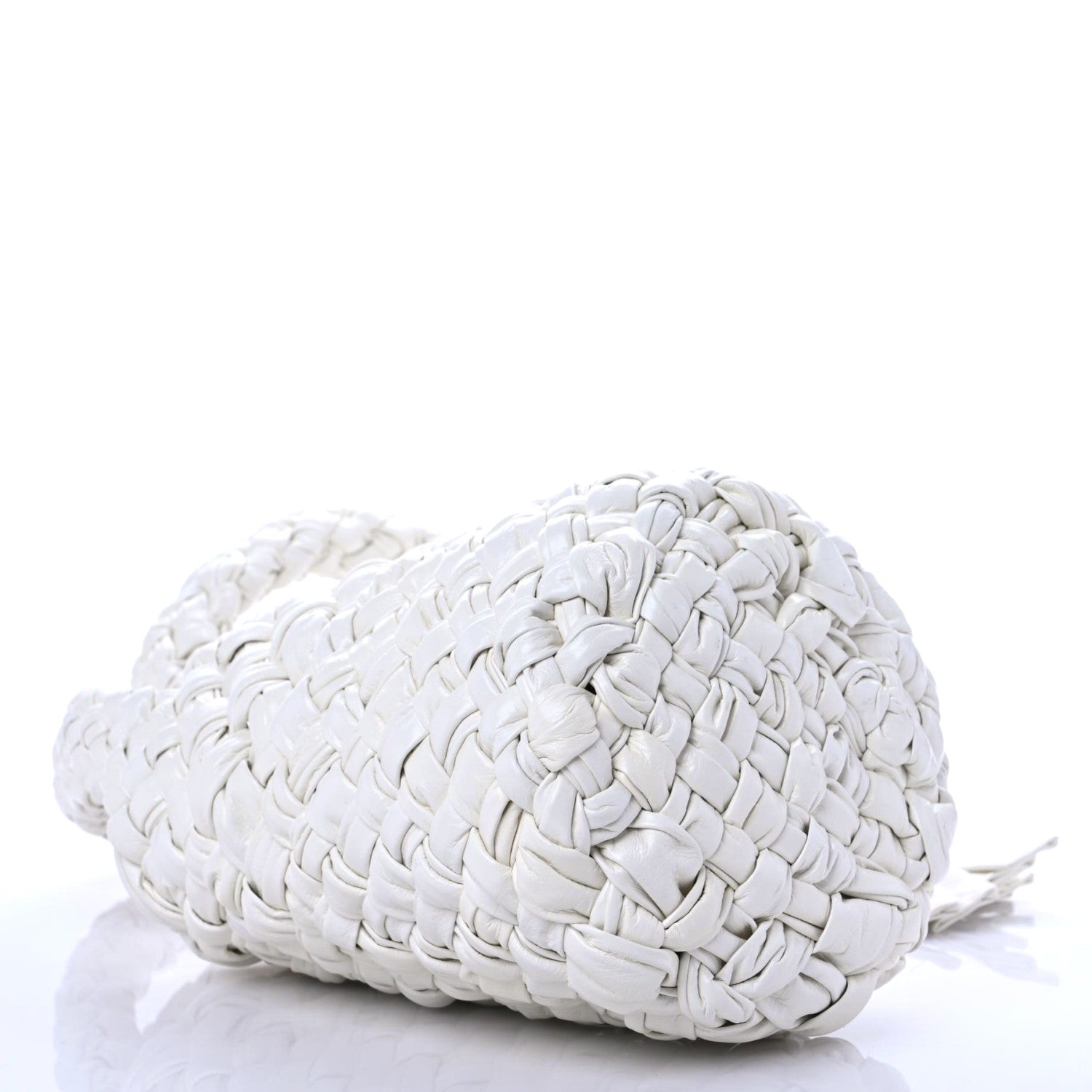 Bottega Veneta Calfskin Intrecciato Small Foulard Kalimero Bucket Bag Bone 4 of 9