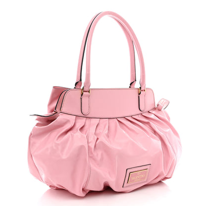 Valentino Garavani Patent Lacca Double Handle Bow Bag Pop Gardenia 3 of 11