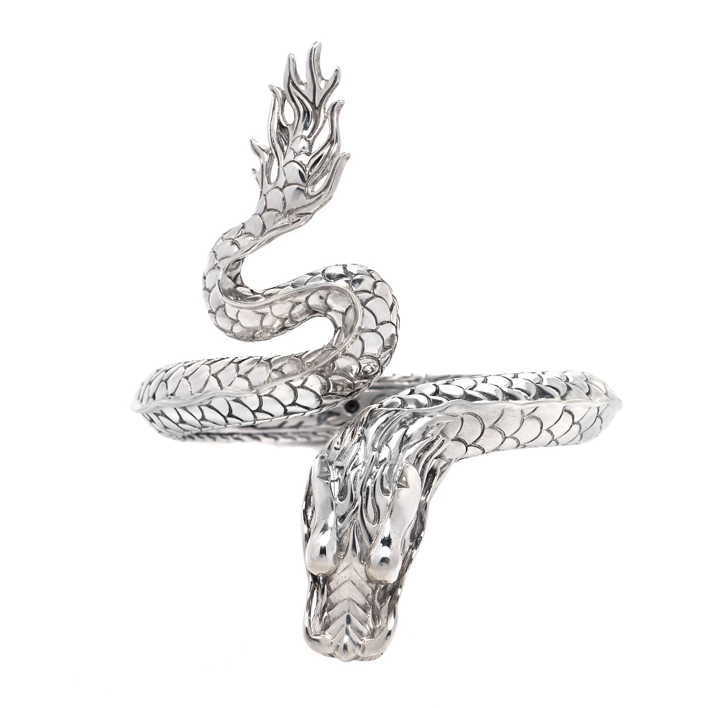 Sterling Silver 18K Yellow Gold Naga Dragon Kick Cuff Bracelet