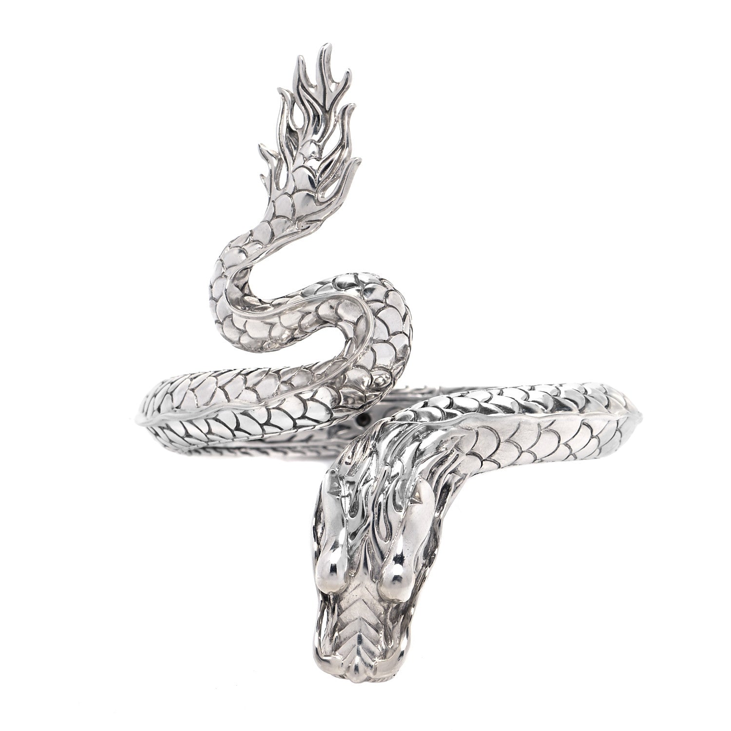 John Hardy Sterling Silver 18K Yellow Gold Naga Dragon Kick Cuff Bracelet 1 of 5