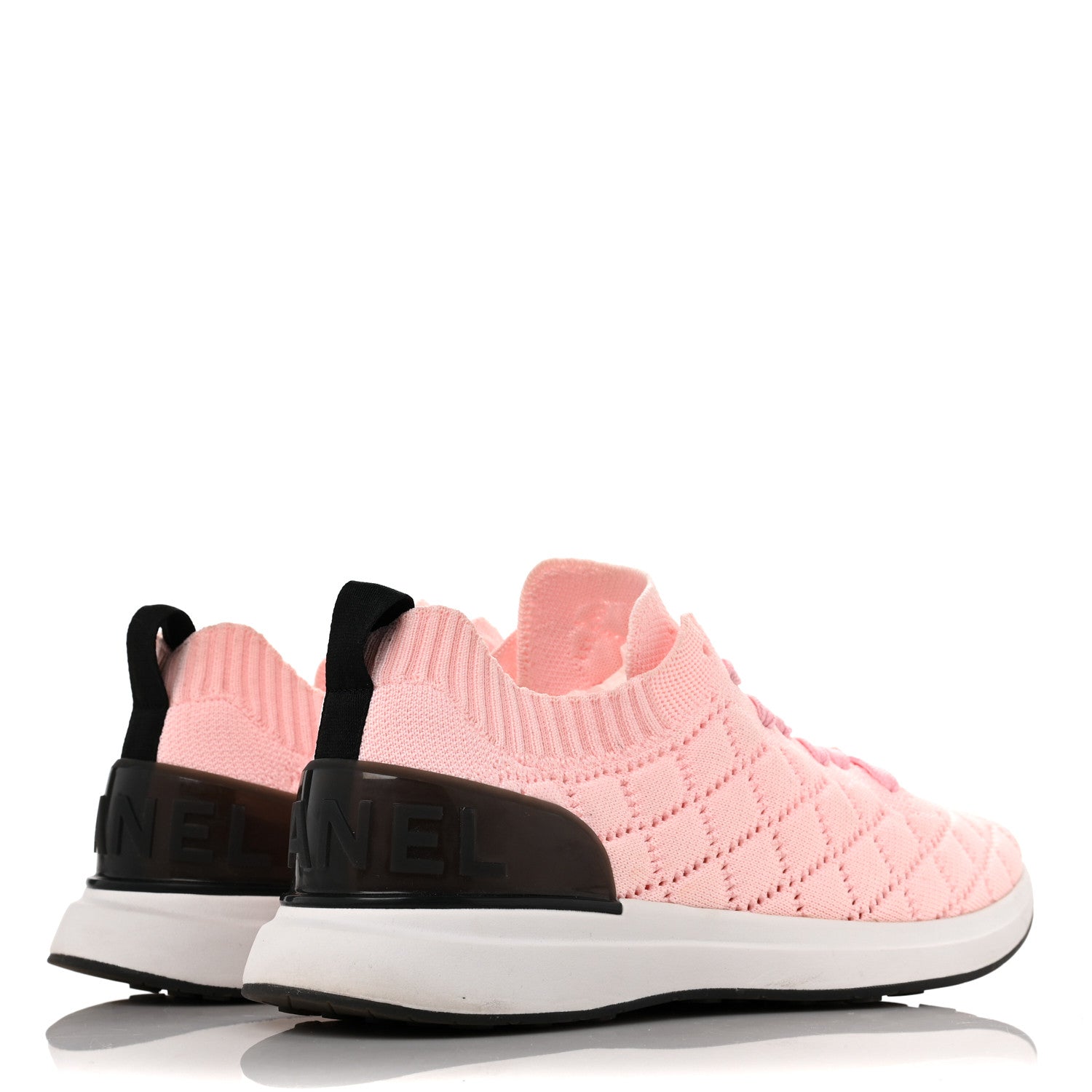 Chanel Mixed Fibers Quilted Womens CC Sneakers 41 Light Pink 4 of 8